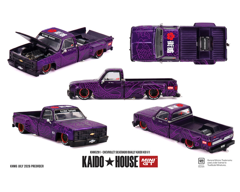 Load image into Gallery viewer, Kaido House - Kaido House x Mini GT - Chevrolet Silverado Dually KAIDO Koi V1 1/64 Scale Diecast Model Car (KHMG291)
