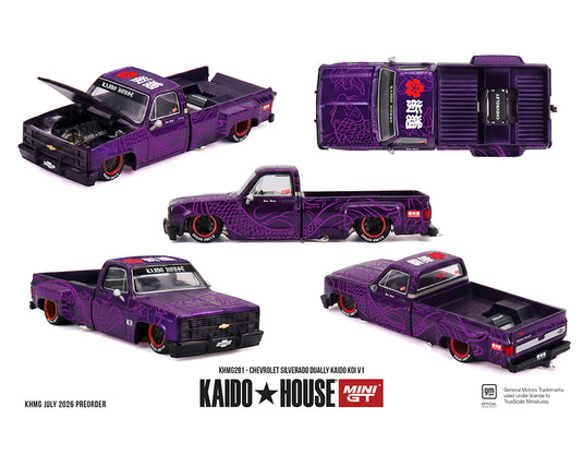 Kaido House - Kaido House x Mini GT - Chevrolet Silverado Dually KAIDO Koi V1 1/64 Scale Diecast Model Car (KHMG291)