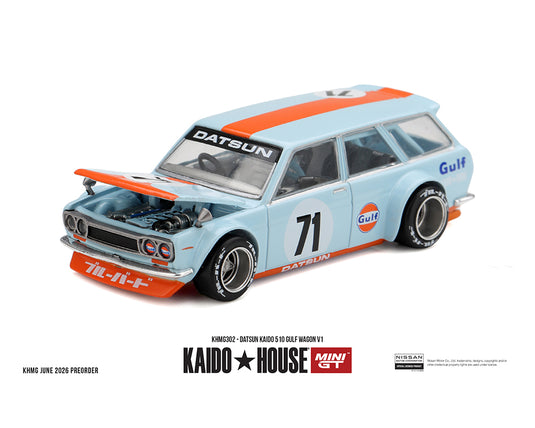 Kaido House - Kaido House x Mini GT - Datsun KAIDO 510 GULF Wagon V1 (Limited Edition) 1/64 Scale Diecast Model Car (KHMG302)