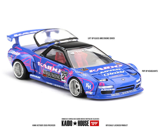 Kaido House - Kaido House x Mini GT - Honda NSX Kaido House Nostalgic Classics (Blue) 1/64 Scale Diecast Model Car (KHMG322)