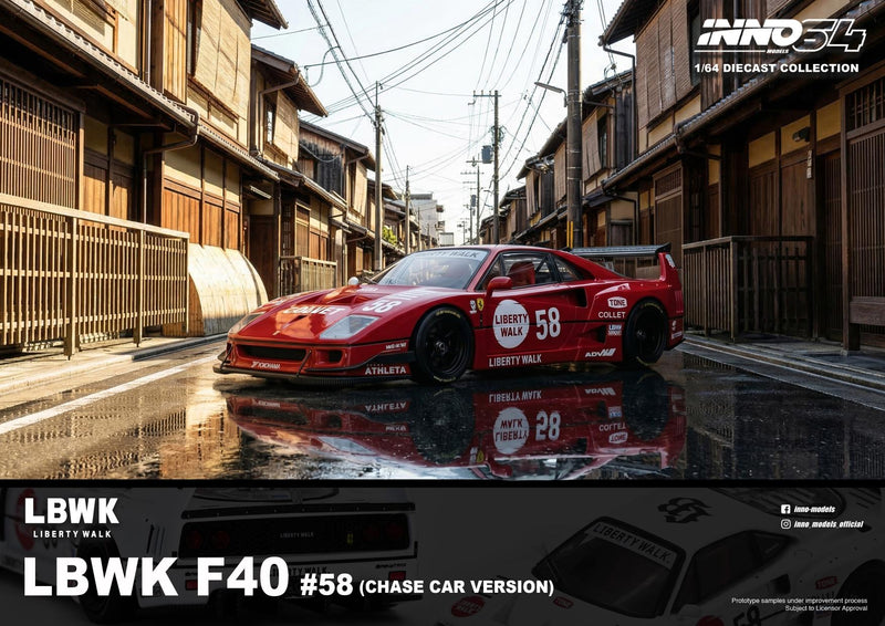Load image into Gallery viewer, INNO64 - LBWK F40 Collet (#50 White) 1/64 Scale Diecast Model Cars (IN64-LBWKF40-COLLET)
