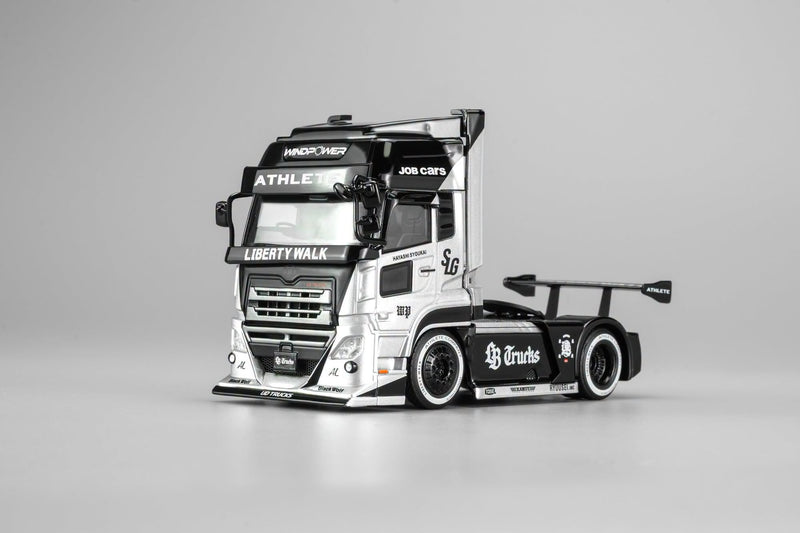 Load image into Gallery viewer, MotorHelix - LB Trucks UD Quon Head (Black &amp; Silver) 1/64 Scale Diecast Model Car (M61206)
