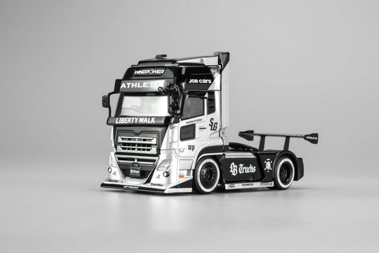MotorHelix - LB Trucks UD Quon Head (Black & Silver) 1/64 Scale Diecast Model Car (M61206)