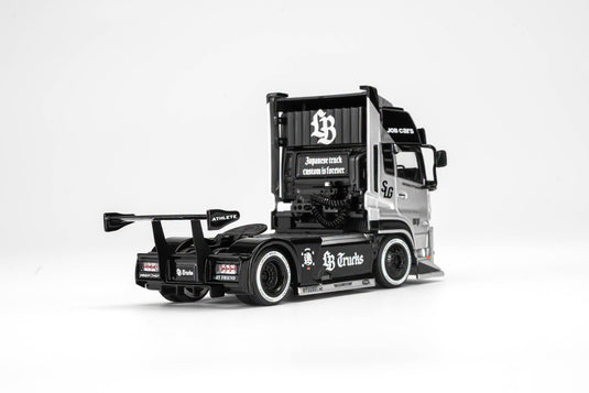 MotorHelix - LB Trucks UD Quon Head (Black & Silver) 1/64 Scale Diecast Model Car (M61206)