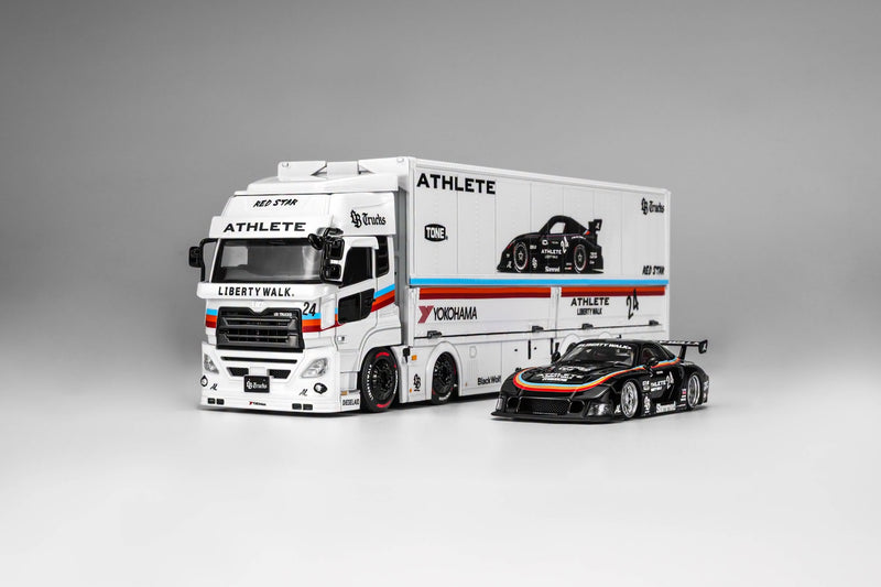Load image into Gallery viewer, MotorHelix - LB Trucks UD Quon Cargo Truck (Athlete White) 1/64 Scale Diecast Model Car (M61252)
