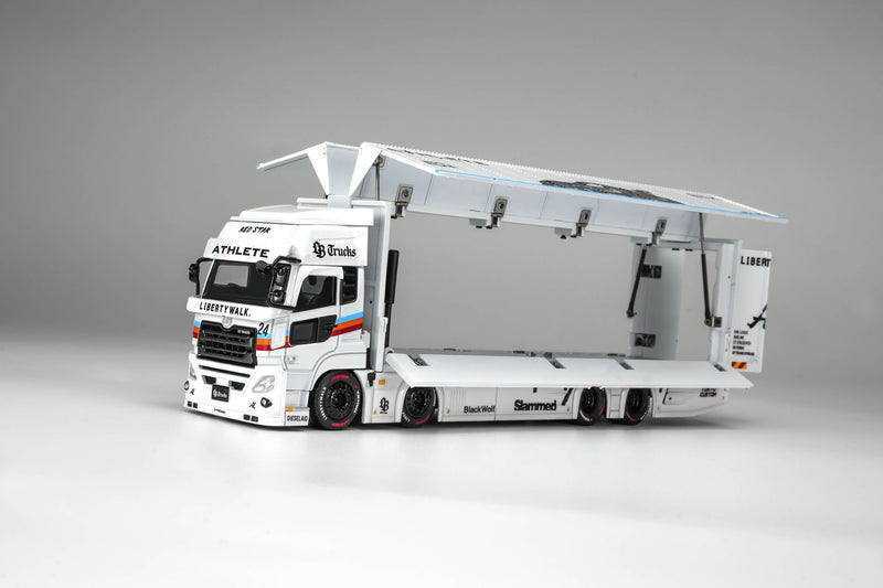 Load image into Gallery viewer, MotorHelix - LB Trucks UD Quon Cargo Truck (Athlete White) 1/64 Scale Diecast Model Car (M61252)
