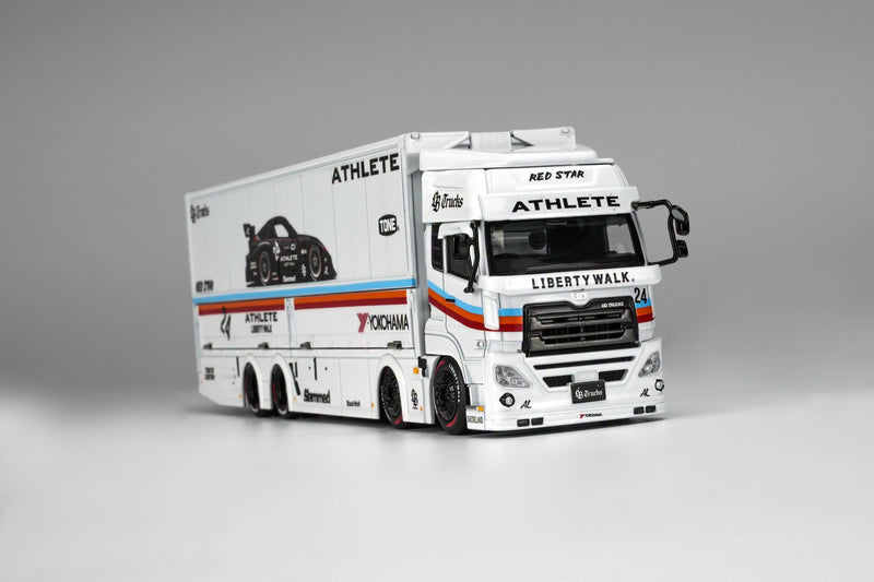 Load image into Gallery viewer, MotorHelix - LB Trucks UD Quon Cargo Truck (Athlete White) 1/64 Scale Diecast Model Car (M61252)
