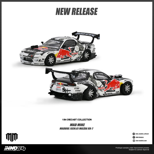 INNO64 - Mazda RX7 (Mad Mike) (MADBUL Gen.6) 1/64 Scale Diecast Model Cars (IN64-RX7MM-02)