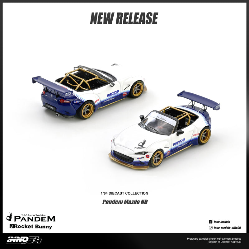 Load image into Gallery viewer, INNO64 - Pandem Mazda MX-5 ND Miata (Pandem Rocket Bunny V1.0) 1/64 Scale Diecast Model Cars (IN64-MX5P-ND-01)
