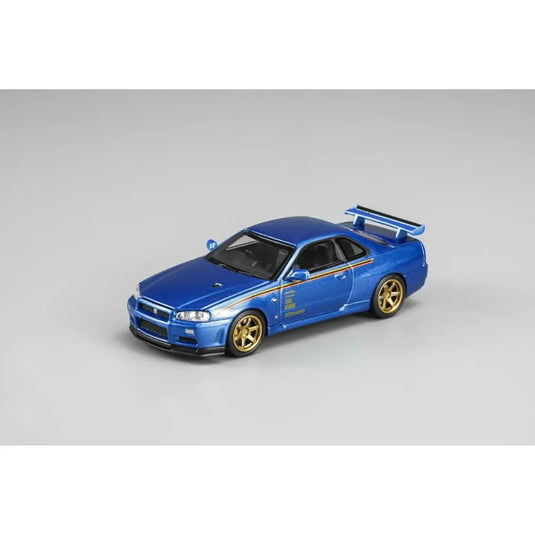 MotorHelix - Nissan Skyline GT-R (R34) (Customized Bayside Blue) (Hong Kong Toy Car Salon 2026) 1/64 Scale Diecast Model Car (M63453DZ-PT)