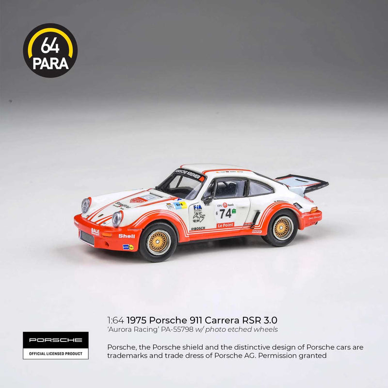 Load image into Gallery viewer, PARA64 - 1974 Porche 911 Carerra RSR 3.0 (Aurora Racing LHD) 1/64 Scale Diecast Model Car (PA-55798)
