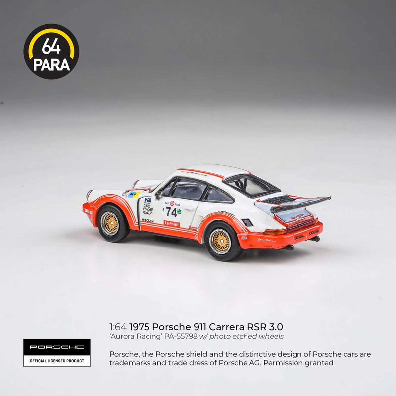 Load image into Gallery viewer, PARA64 - 1974 Porche 911 Carerra RSR 3.0 (Aurora Racing LHD) 1/64 Scale Diecast Model Car (PA-55798)

