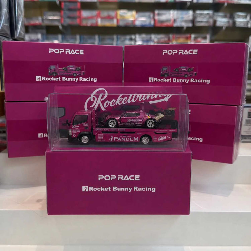 Load image into Gallery viewer, Pop Race - Pandem Elise and FUSO Truck Set (HEC 2026) 1/64 Scale Diecast Model Car
