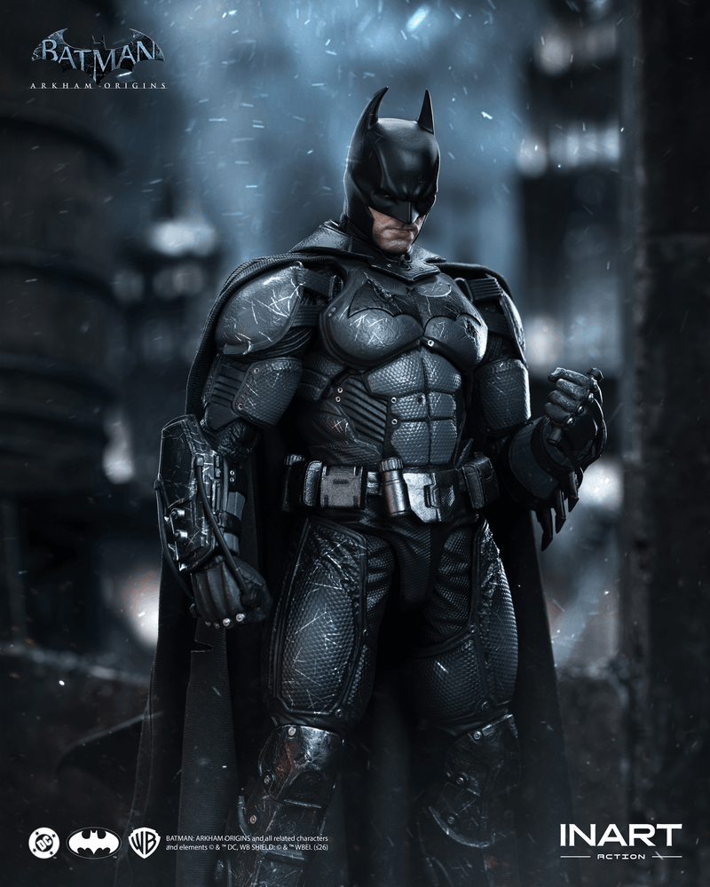Load image into Gallery viewer, INART - Batman: Arkham Origins - Batman (Battle Damaged Version) 1/12 Scale Figure
