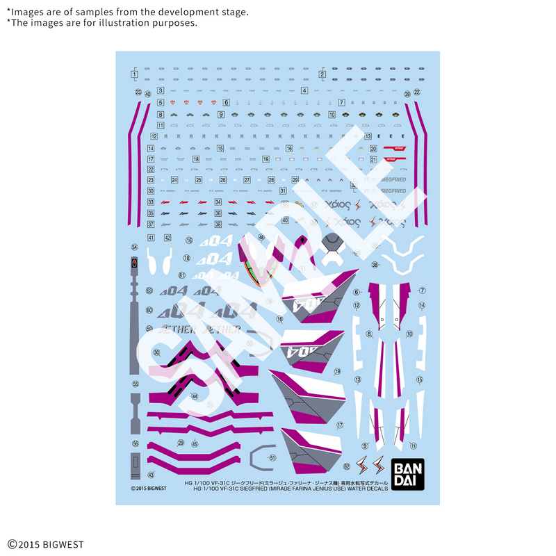 Load image into Gallery viewer, Bandai - HG 1/100 Macross Delta - VF-31C Siegfried Decals
