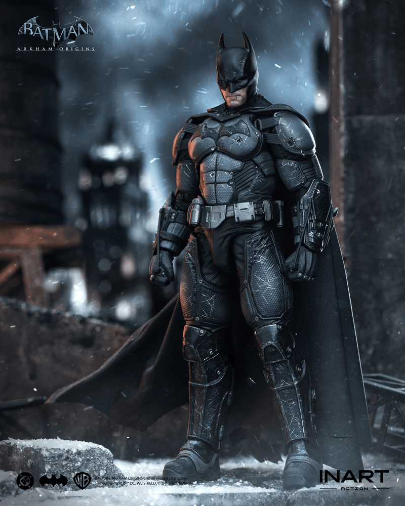 Load image into Gallery viewer, INART - Batman: Arkham Origins - Batman (Battle Damaged Version) 1/12 Scale Figure
