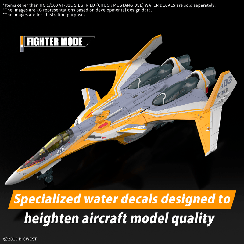 Load image into Gallery viewer, Bandai - HG 1/100 Macross Delta - VF-31E Siegfried (Chuck Mustang&#39;s Custom) Decals

