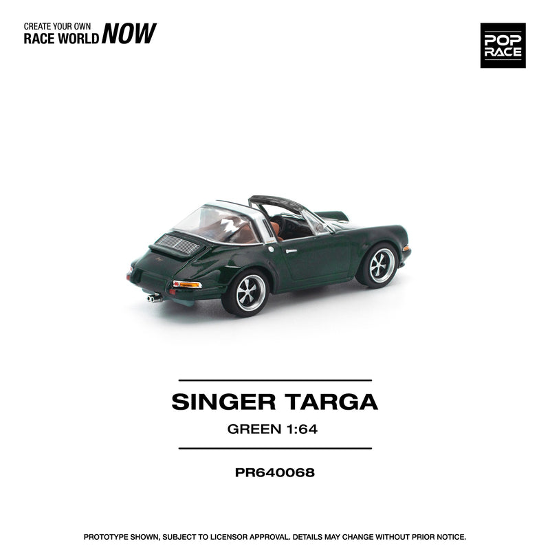 Load image into Gallery viewer, Pop Race - Singer Targa (Green) 1/64 Scale Diecast Model Car (PR640068)
