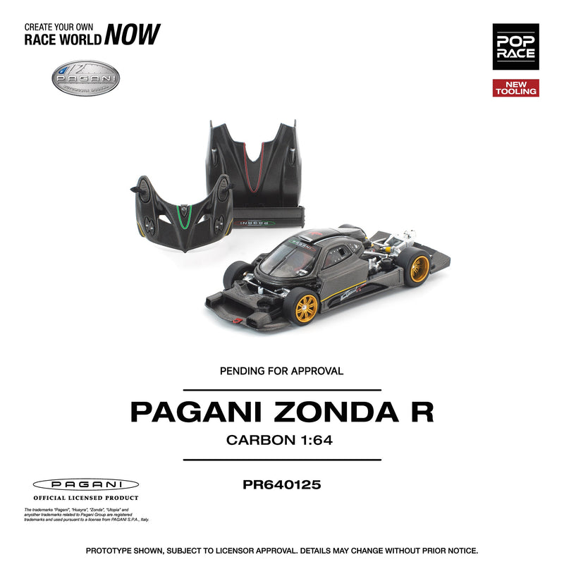 Load image into Gallery viewer, Pop Race - Pagani Zonda R (Carbon) 1/64 Scale Diecast Model Car
