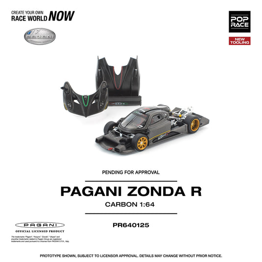 Pop Race - Pagani Zonda R (Carbon) 1/64 Scale Diecast Model Car