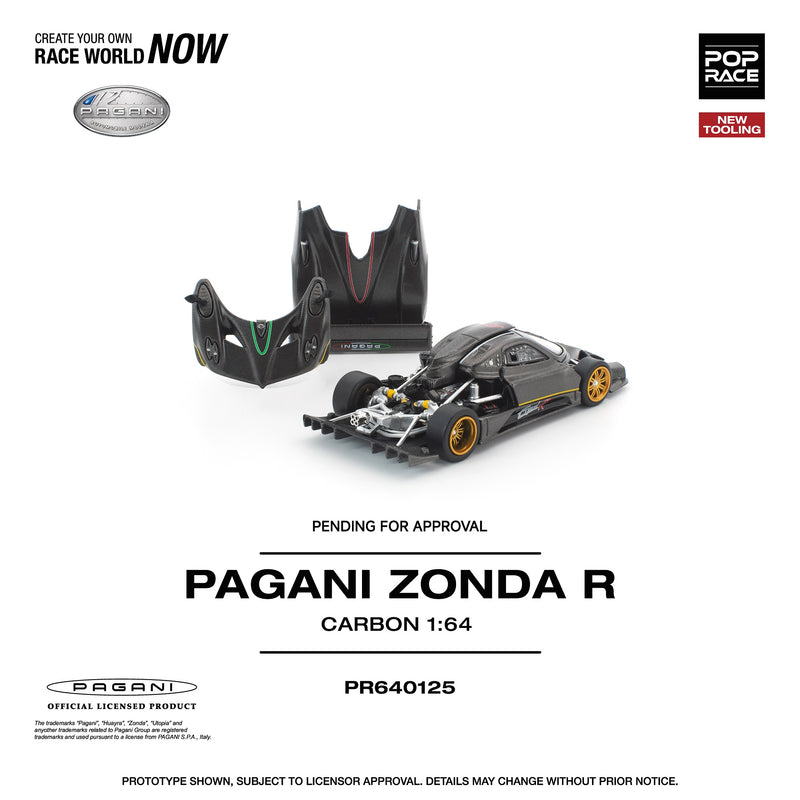 Load image into Gallery viewer, Pop Race - Pagani Zonda R (Carbon) 1/64 Scale Diecast Model Car
