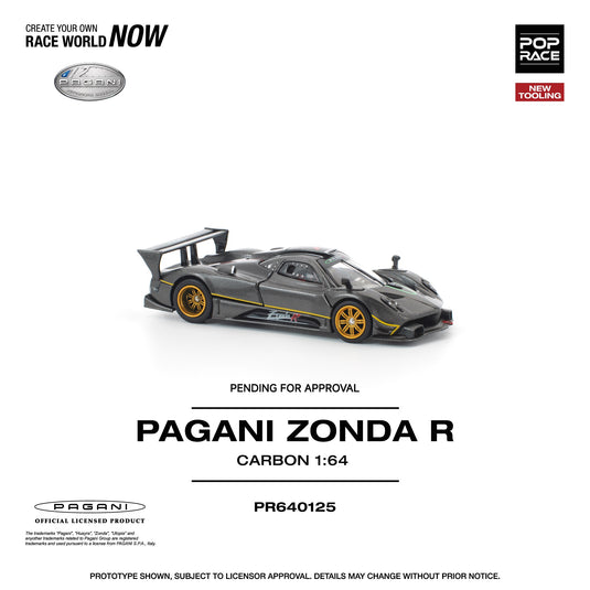 Pop Race - Pagani Zonda R (Carbon) 1/64 Scale Diecast Model Car