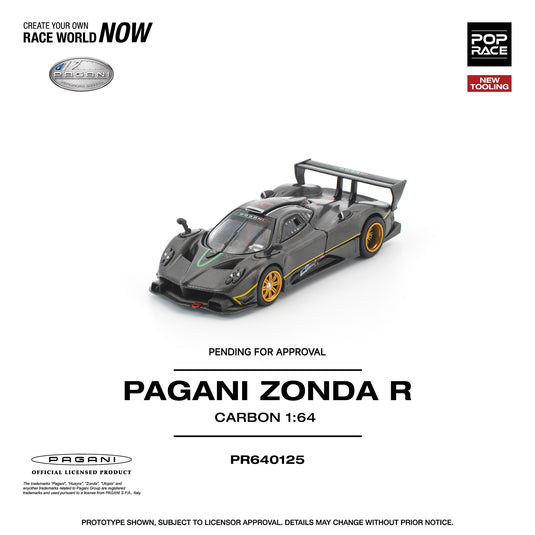 Pop Race - Pagani Zonda R (Carbon) 1/64 Scale Diecast Model Car