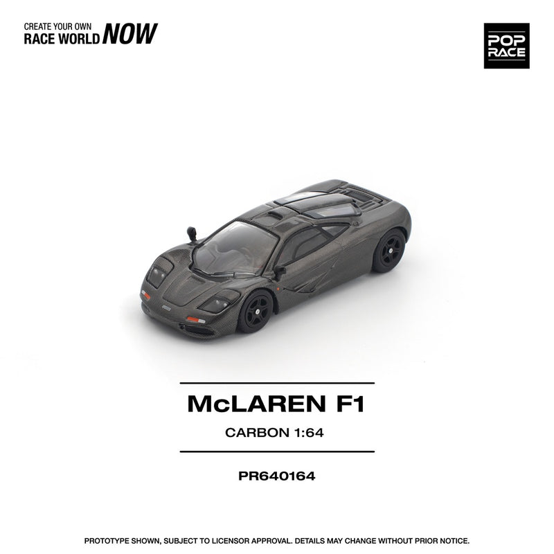 Load image into Gallery viewer, Pop Race - McLaren F1 (Carbon) 1/64 Scale Diecast Model Car
