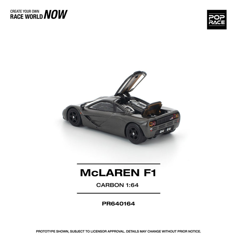 Load image into Gallery viewer, Pop Race - McLaren F1 (Carbon) 1/64 Scale Diecast Model Car
