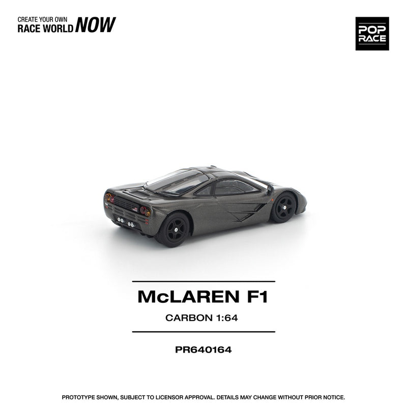 Load image into Gallery viewer, Pop Race - McLaren F1 (Carbon) 1/64 Scale Diecast Model Car
