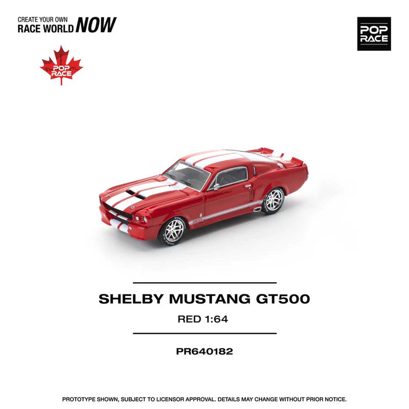 Load image into Gallery viewer, Pop Race - Shelby Mustang GT500 (Red) 1/64 Scale Diecast Model Car
