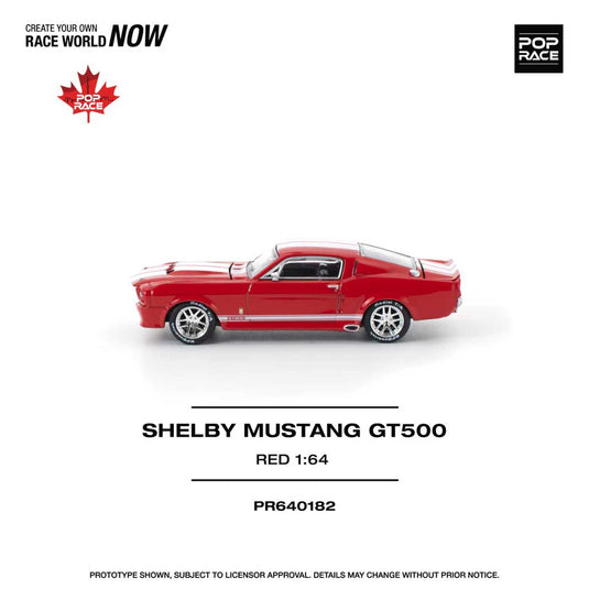 Pop Race - Shelby Mustang GT500 (Red) 1/64 Scale Diecast Model Car