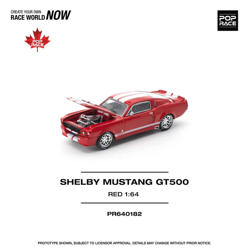 Load image into Gallery viewer, Pop Race - Shelby Mustang GT500 (Red) 1/64 Scale Diecast Model Car
