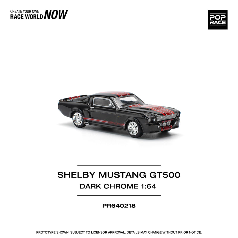 Load image into Gallery viewer, Pop Race - Shelby Mustang GT500 (Dark Chrome) 1/64 Scale Diecast Model Car
