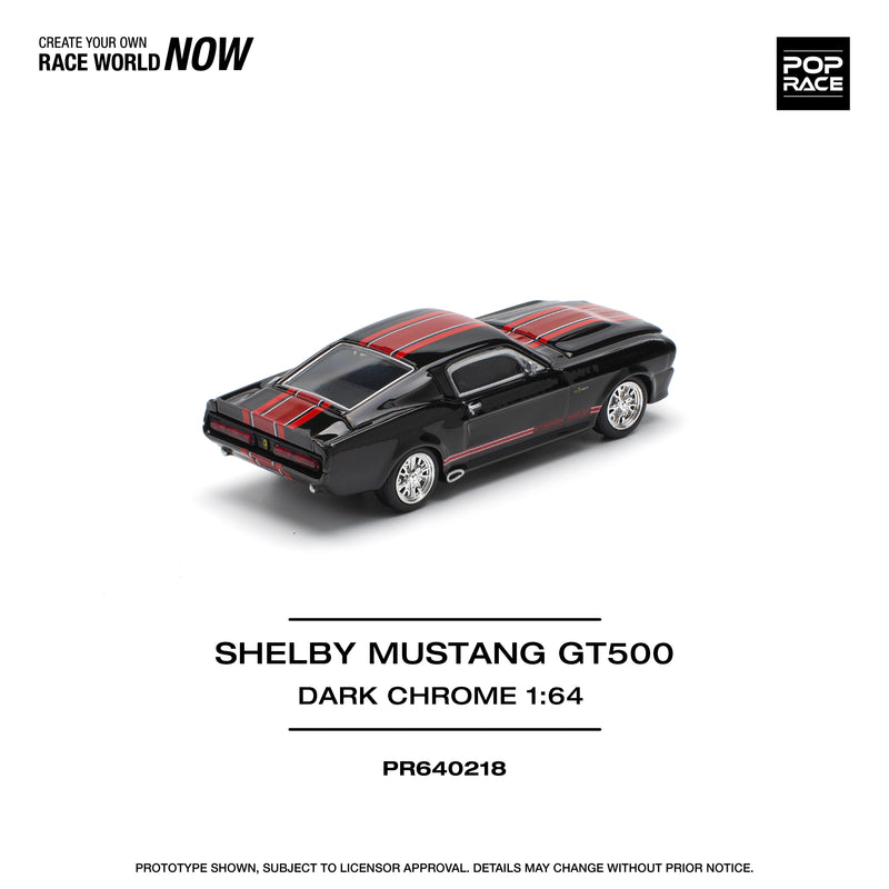 Load image into Gallery viewer, Pop Race - Shelby Mustang GT500 (Dark Chrome) 1/64 Scale Diecast Model Car
