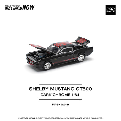 Pop Race - Shelby Mustang GT500 (Dark Chrome) 1/64 Scale Diecast Model Car