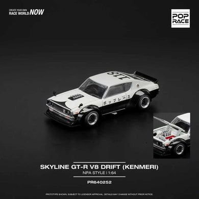 Pop Race - Skyline GT-R V8 Drift (Kenmeri) (NPA Syle) 1/64 Scale Diecast Model Car