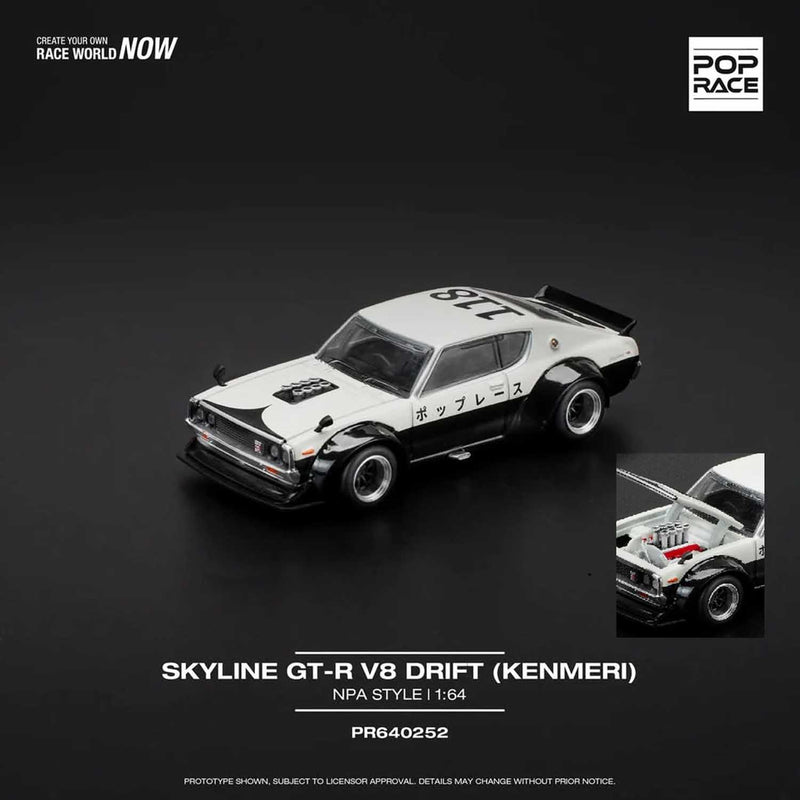 Load image into Gallery viewer, Pop Race - Skyline GT-R V8 Drift (Kenmeri) (NPA Syle) 1/64 Scale Diecast Model Car
