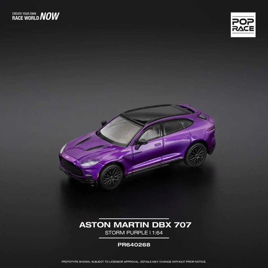 Pop Race - Aston Martin DBX 707 (Storm Purple) 1/64 Scale Diecast Model Car (PR640268)