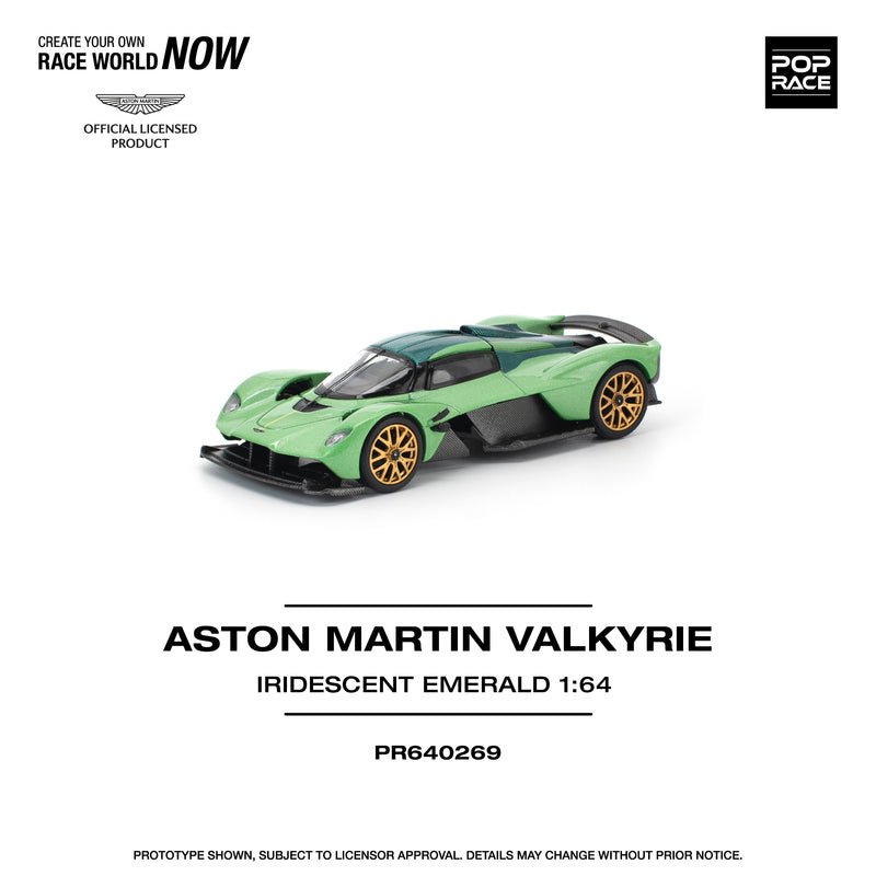Load image into Gallery viewer, Pop Race - Aston Martin Valkyrie (Iridescent Emerald) 1/64 Scale Diecast Model Car

