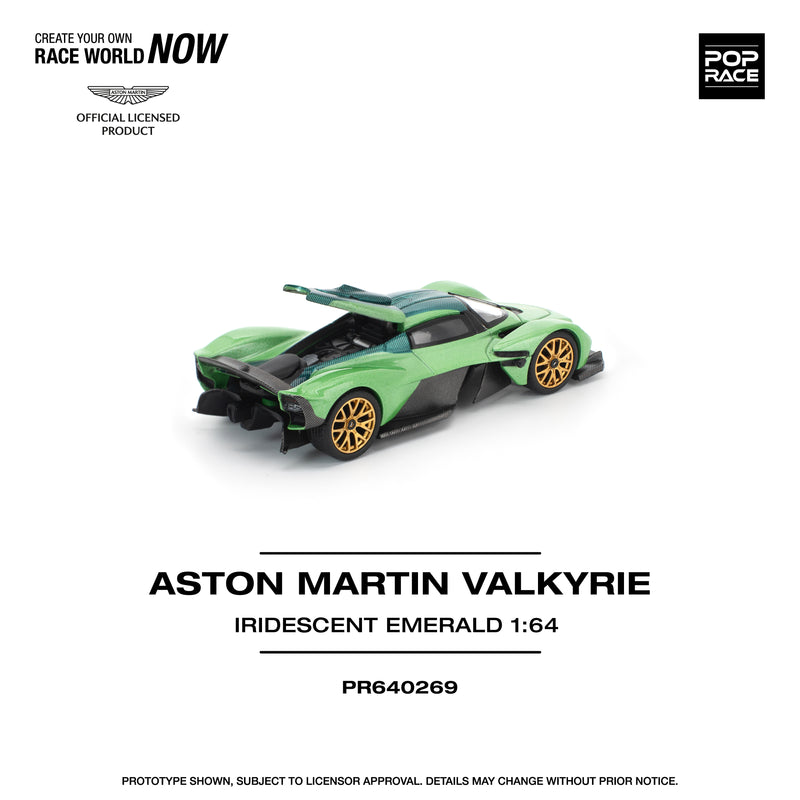 Load image into Gallery viewer, Pop Race - Aston Martin Valkyrie (Iridescent Emerald) 1/64 Scale Diecast Model Car
