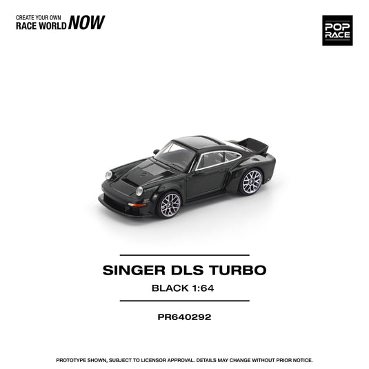 Pop Race - Singer DLS Turbo (Road) (Black) 1/64 Scale Diecast Model Car