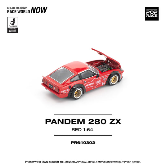 Pop Race - Pandemo 280ZX (Red) 1/64 Scale Diecast Model Car