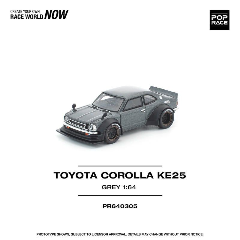 Load image into Gallery viewer, Pop Race - Toyota Corolla KE25 (Matte Grey) 1/64 Scale Diecast Model Car (PR640305)
