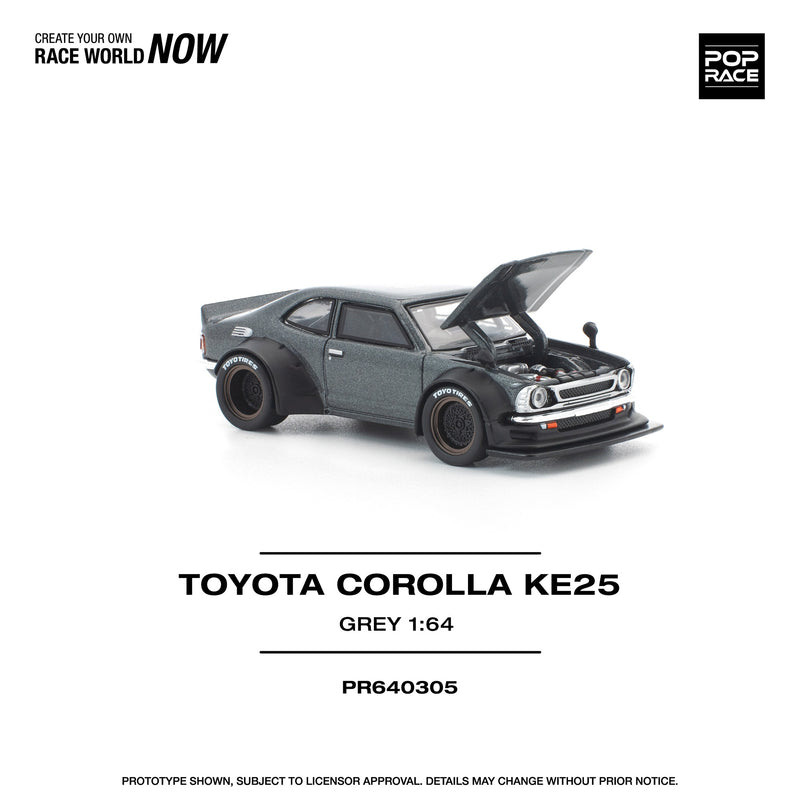 Load image into Gallery viewer, Pop Race - Toyota Corolla KE25 (Matte Grey) 1/64 Scale Diecast Model Car (PR640305)
