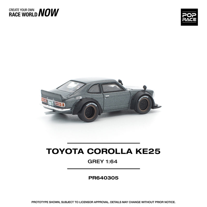 Load image into Gallery viewer, Pop Race - Toyota Corolla KE25 (Matte Grey) 1/64 Scale Diecast Model Car (PR640305)
