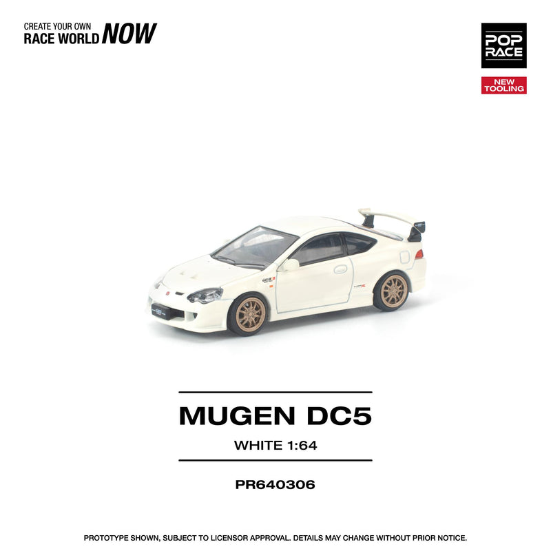 Load image into Gallery viewer, Pop Race - Honda Mugen DC5 (White) 1/64 Scale Diecast Model Car (PR640306)

