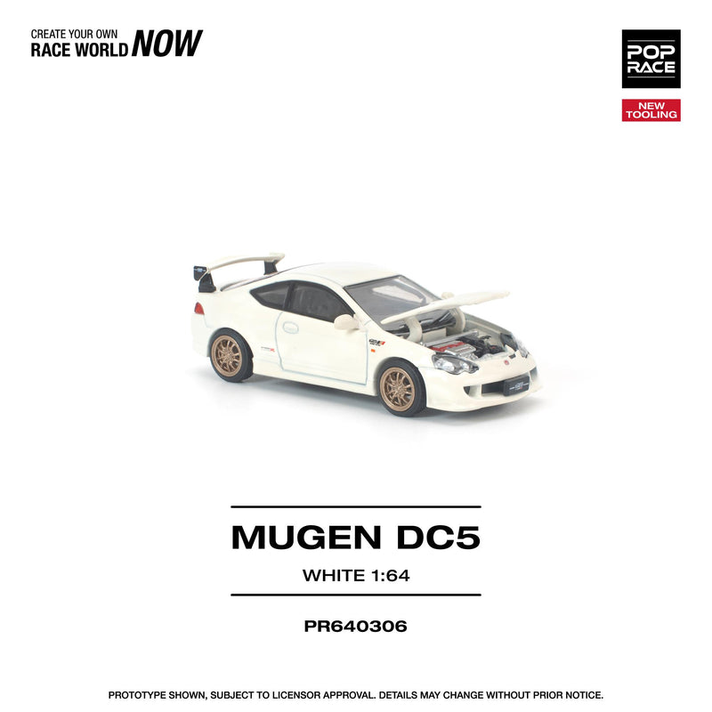 Load image into Gallery viewer, Pop Race - Honda Mugen DC5 (White) 1/64 Scale Diecast Model Car (PR640306)
