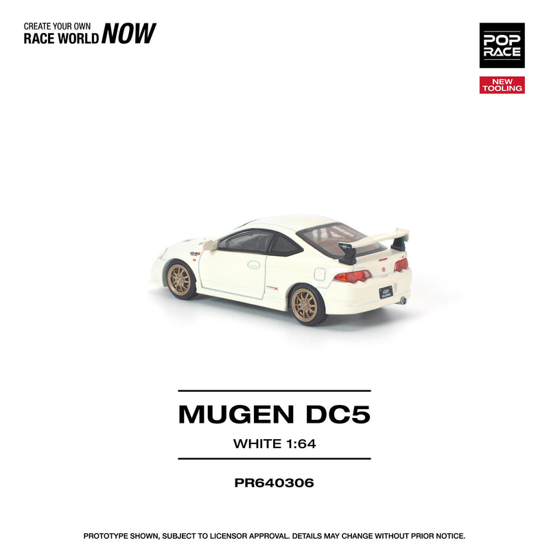Load image into Gallery viewer, Pop Race - Honda Mugen DC5 (White) 1/64 Scale Diecast Model Car (PR640306)
