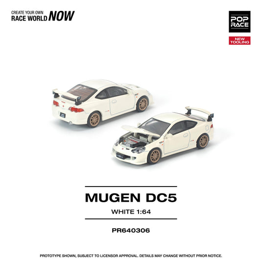 Pop Race - Honda Mugen DC5 (White) 1/64 Scale Diecast Model Car (PR640306)